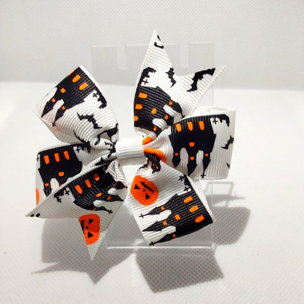 Halloween bow hair clip